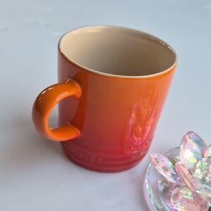 Le Creuset Orange to Red Ombré Coffee Mug In Color Flame